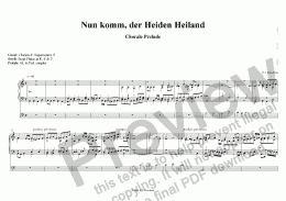 page one of Chorale Prelude Nun komm, der Heiden Heiland