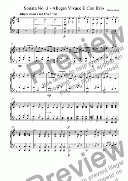 page one of Sonata No. 3 - Allegro Vivace e Con Brio