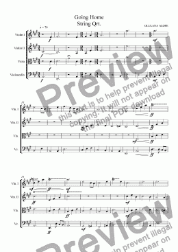 page one of Going Home - String Quartet