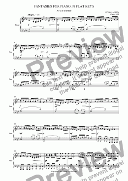page one of Fantasies for Piano - No 1 in Bb