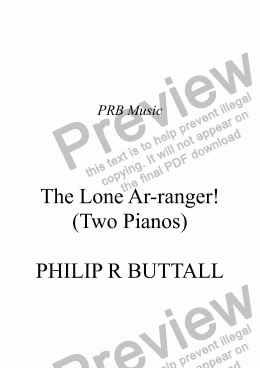 page one of The Lone Ar-ranger! (Two Pianos)