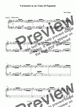 page one of Varations on a Paganini Theme