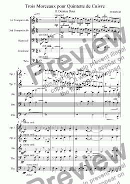 page one of Troist Morceaux pour Quintette de Cuivre - 2nd mvt.