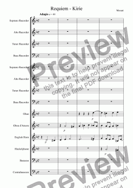 page one of Mozart's Requiem - Kyrie