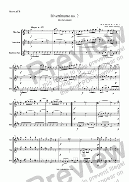 page one of Divertimento no 2 1st mvt