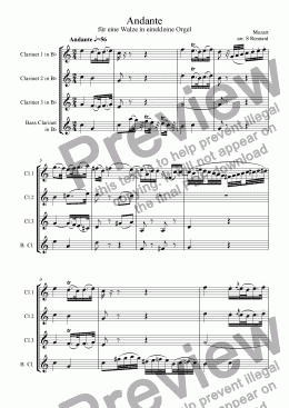 page one of Andante f�r eine Walze in einekleine Orgel