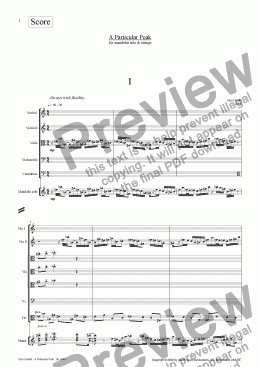page one of Concerto for Mandolin & Strings (Movements I & II) - A Particular Peak
