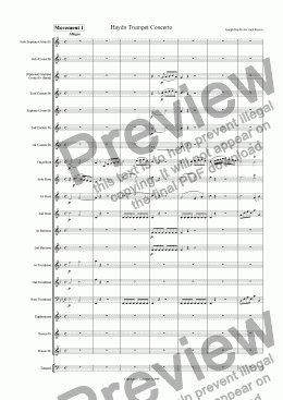 page one of Haydn Trumpet Concerto - Brass Band