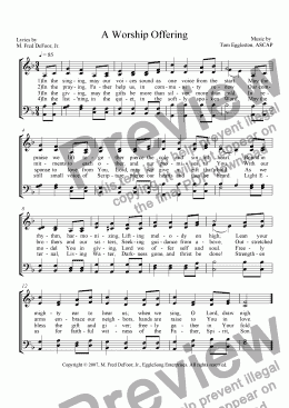 page one of A Worship Offering (Hymn)