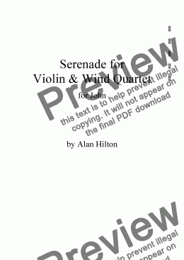page one of Serenade for Vln & W.Quartet
