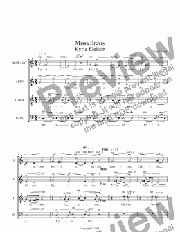 page one of Missa Brevis - Kyrie Eleison