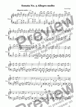 page one of Sonata No. 3 - Allegro molto