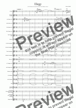 page one of Elegy (Wind Band Version)