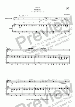 page one of The Tempest Suite (trumpet and piano)