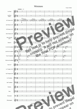 page one of Miniature (Wind Band Version)