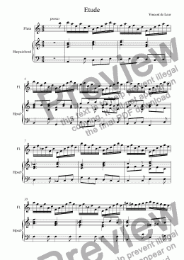 page one of Etude for flute