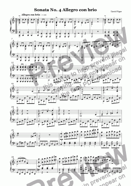 page one of Sonata No. 4 - Allegro Con Brio