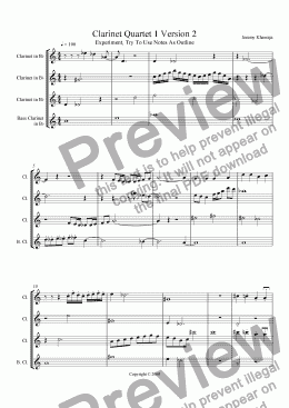 page one of Clarinet Quartet 1 Version 1