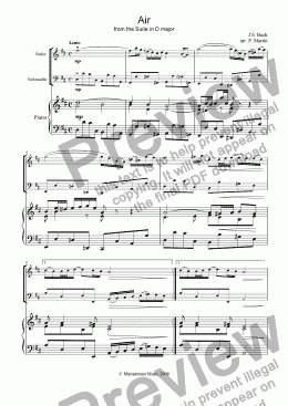 page one of Air from Suite in D - Piano Trio