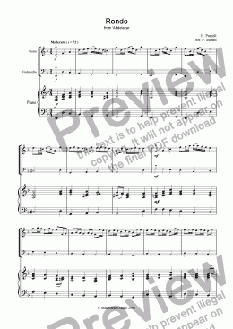 page one of Rondo from ’Abdelazar’ - Piano Trio