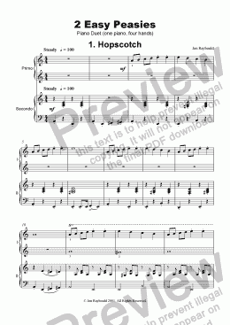 page one of 2 Easy Peasies (piano duet)