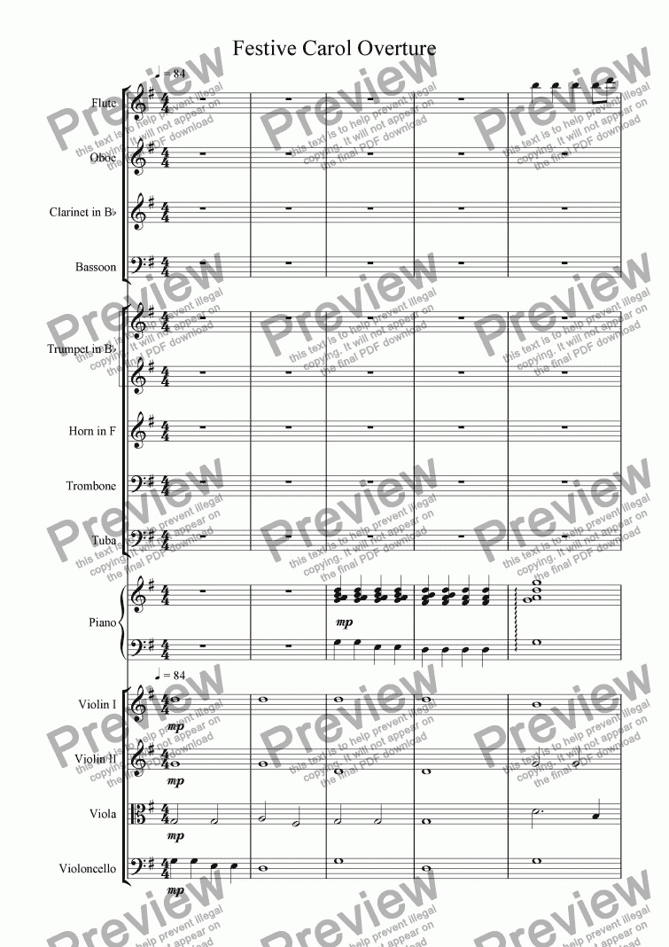 page one of Festive Carol Overture
