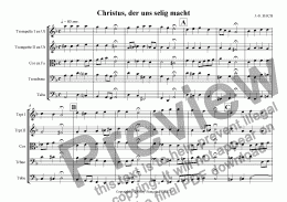 page one of J.-S. BACH: Christus, der uns selig macht arranged for Brass quintet