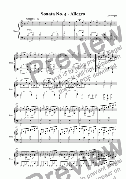 page one of Sonata No. 4 - Allegro