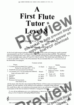 page one of A 1st  Flute Tutor Level 8