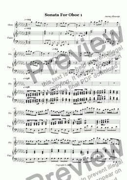page one of Sonata For Oboe