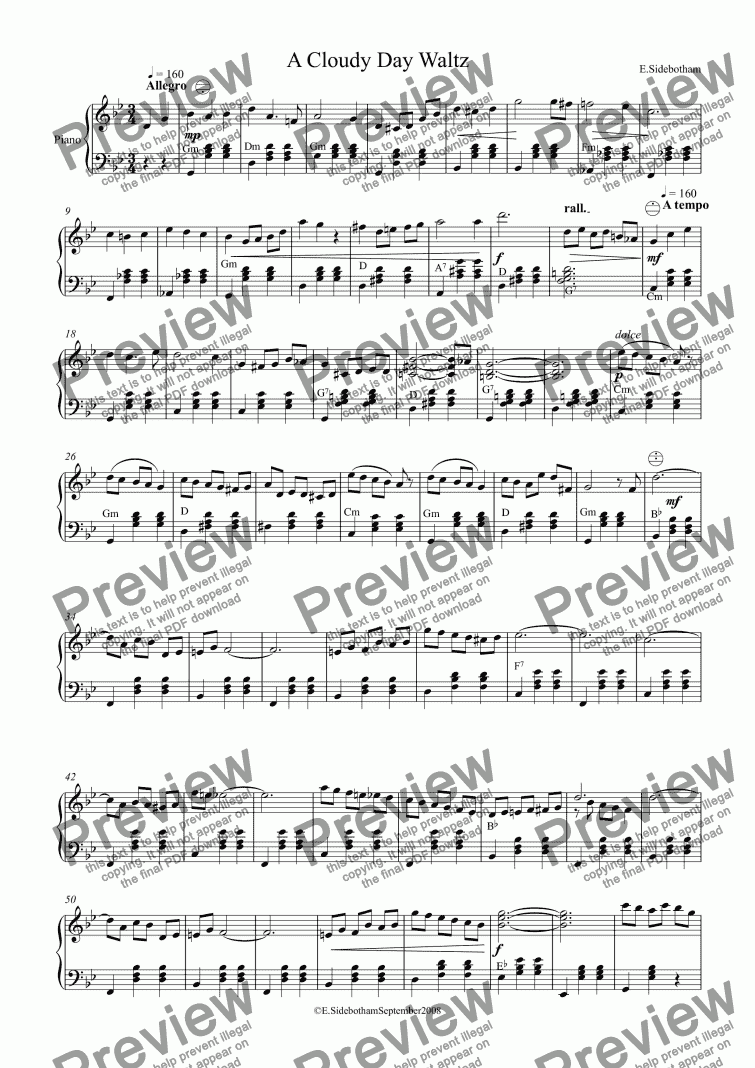 page one of A Cloudy Day Waltz