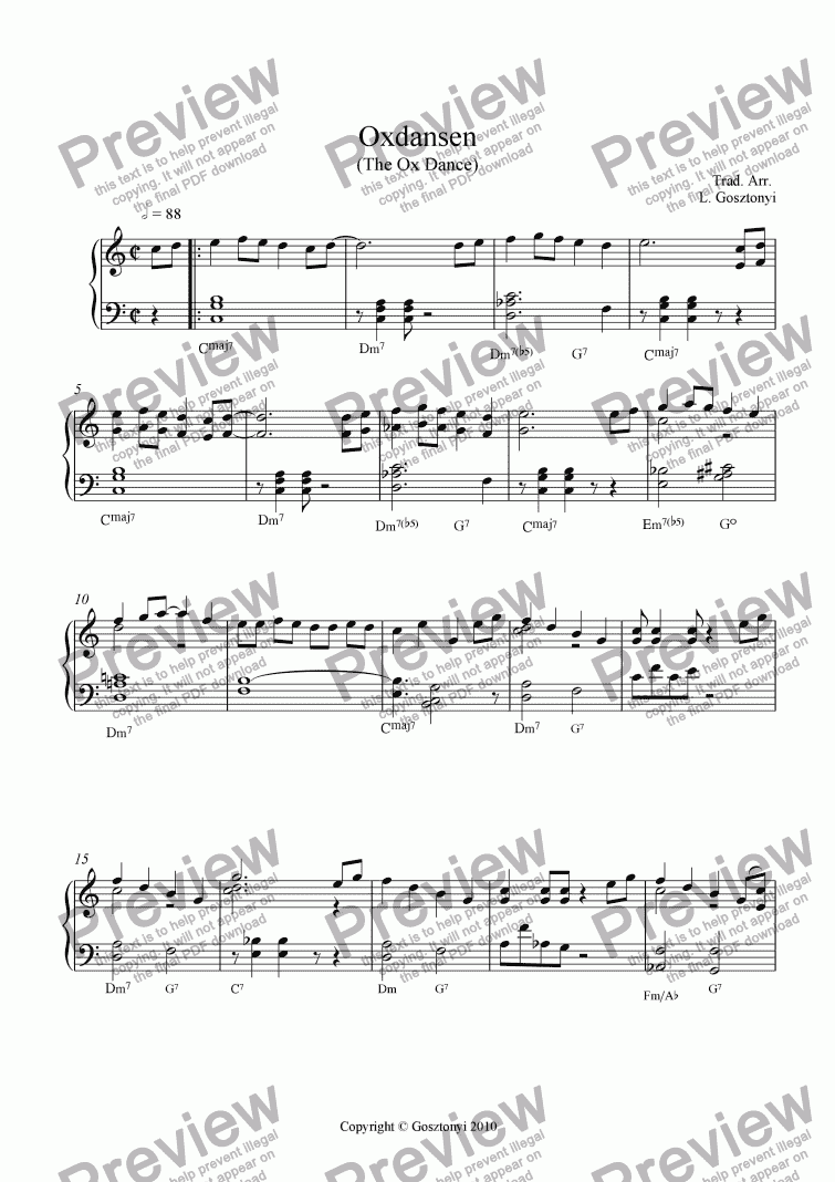 page one of The Ox Dance (Piano Solo)