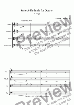 page one of A Rythmia 2 - Elegy for String Quartet