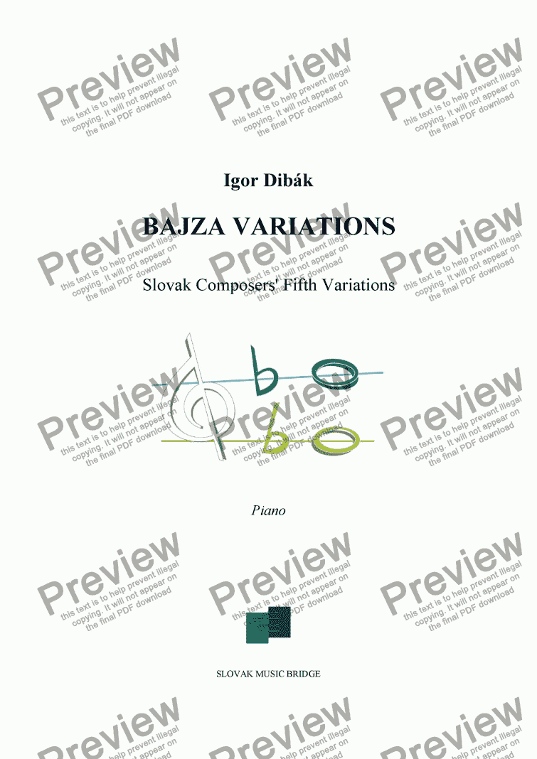 page one of Bajza Variations