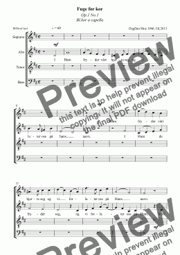 page one of Fuge for kor  (Mixed Choir)