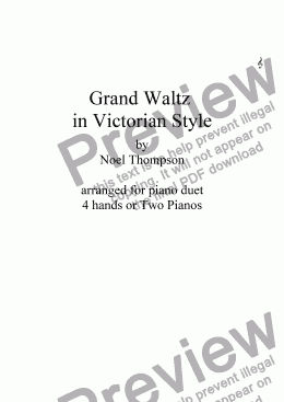 page one of Grand Waltz -piano duet - revised version