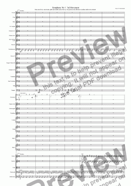 page one of Opus 20 Orchestral Suite No 1 3rd Movement
