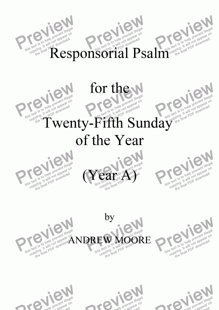 page one of Twenty-Fifth Sunday of the Year (A)