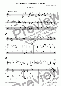 page one of 4 Pieces for violin & piano Op. 1 (2 of 4)