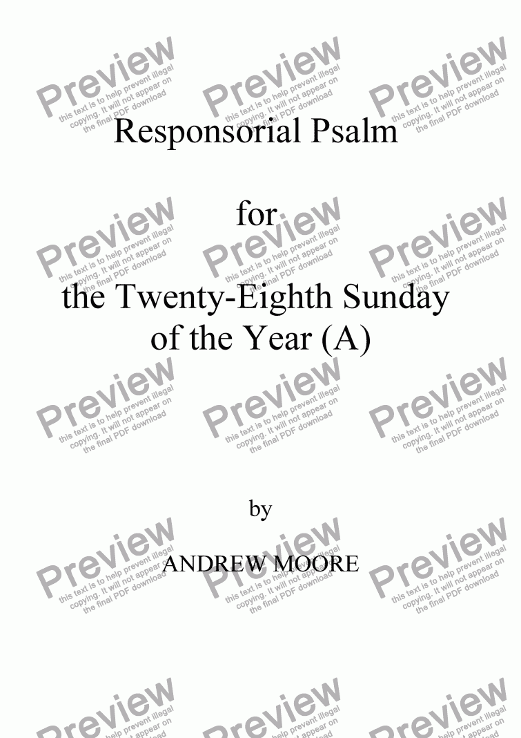 page one of Twenty-Eighth Sunday of the Year (A)
