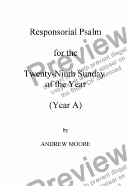 page one of Twenty-Ninth Sunday of the Year (A)