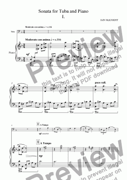 page one of Sonata for Tuba