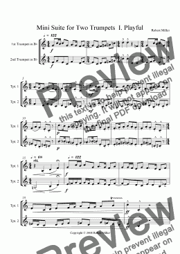 page one of Mini Suite for Two Trumpets