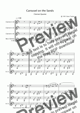 page one of Carousel on the Sands [Clarinet Quartet]