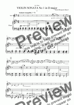 page one of Violin Sonata No 1 1st movement