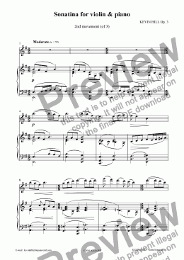 page one of Sonatina for violin & piano Op. 3 (2 of 3)