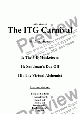 page one of The ITG Carnival (for Brass Septet)