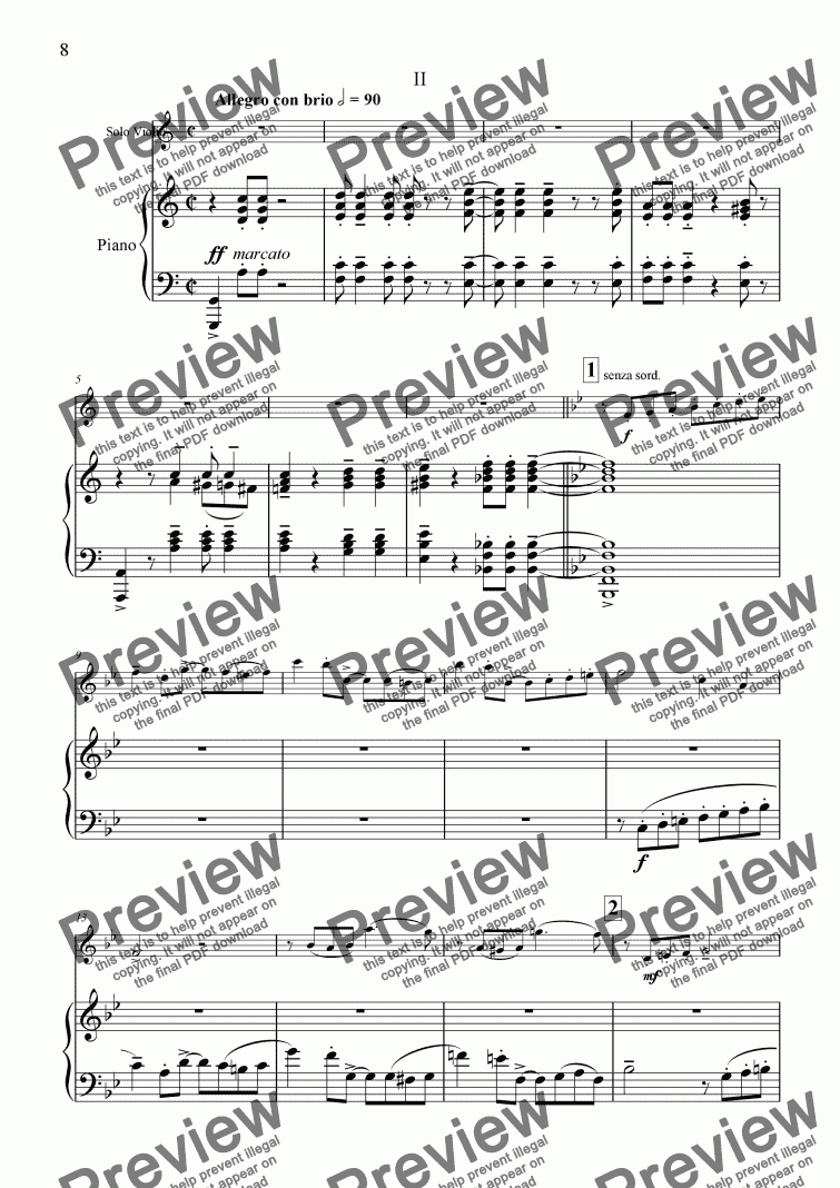 page one of Violin Sonata No 1 2nd movement