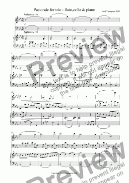 page one of Pastorale for trio - flute (or violin), cello & piano