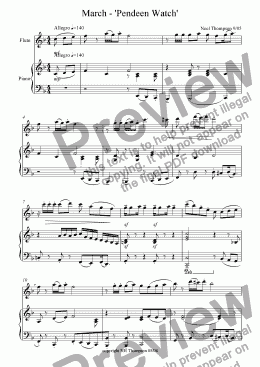 page one of Pendeen Watch - March for Flute & Piano - edited